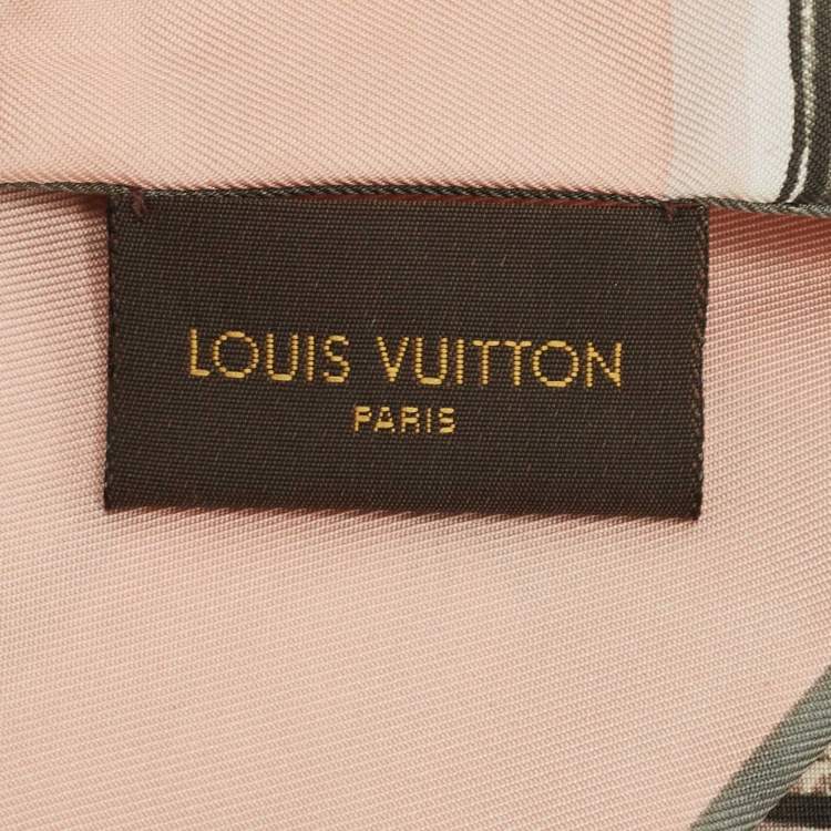Pre Owned Louis Vuitton Rose Poudre Trunks Print Silk Bandeau