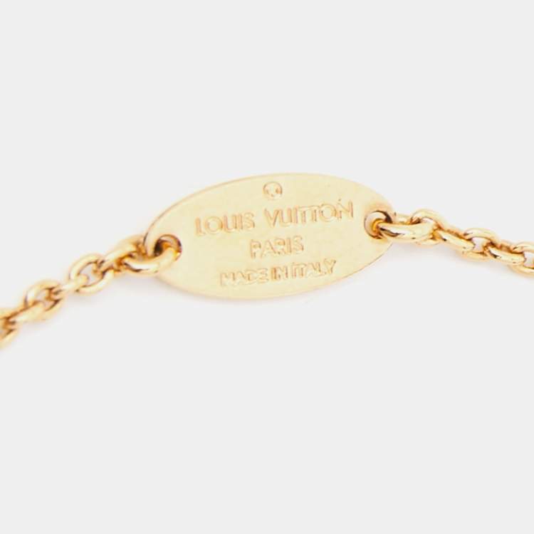 Pre Owned Louis Vuitton Essential V Gold Tone Bracelet