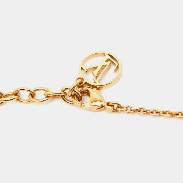 Pre Owned Louis Vuitton Essential V Gold Tone Bracelet
