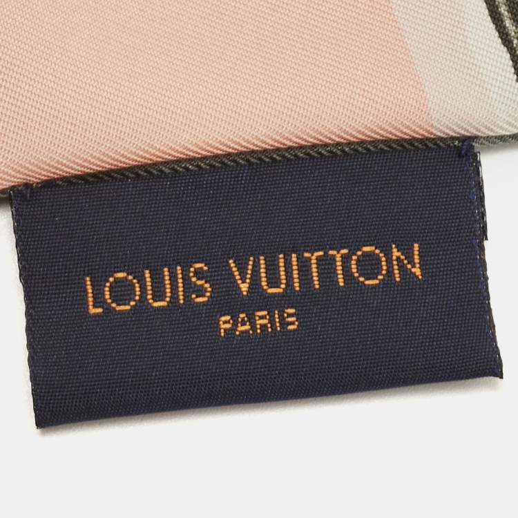 Pre Owned Louis Vuitton Pink Trunks Printed Silk Bandeau
