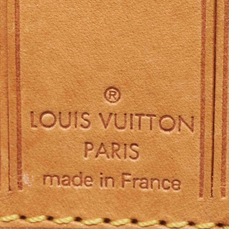 Pre Owned Louis Vuitton Beige Leather Luggage Tag