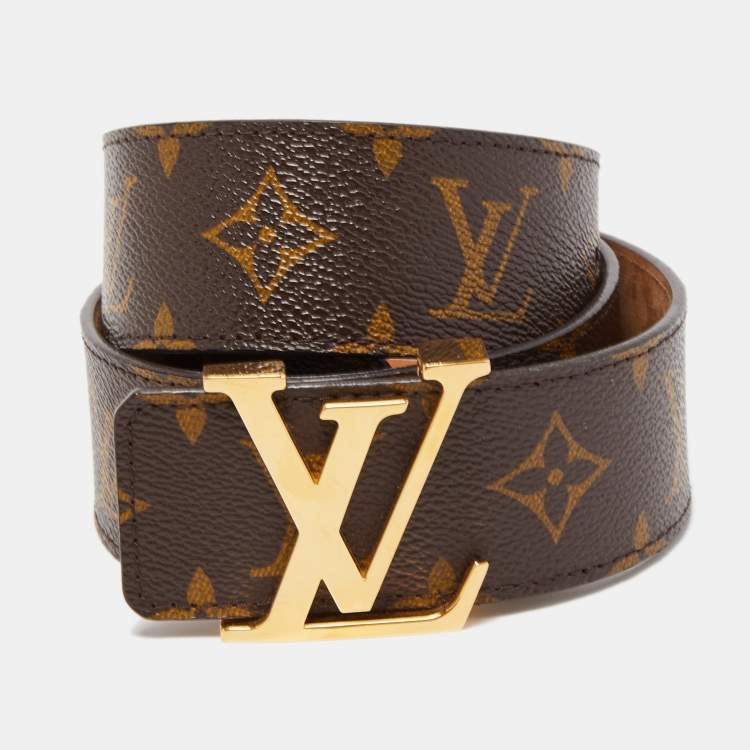 Initiales cloth belt Louis Vuitton Brown size 85 cm in Cloth