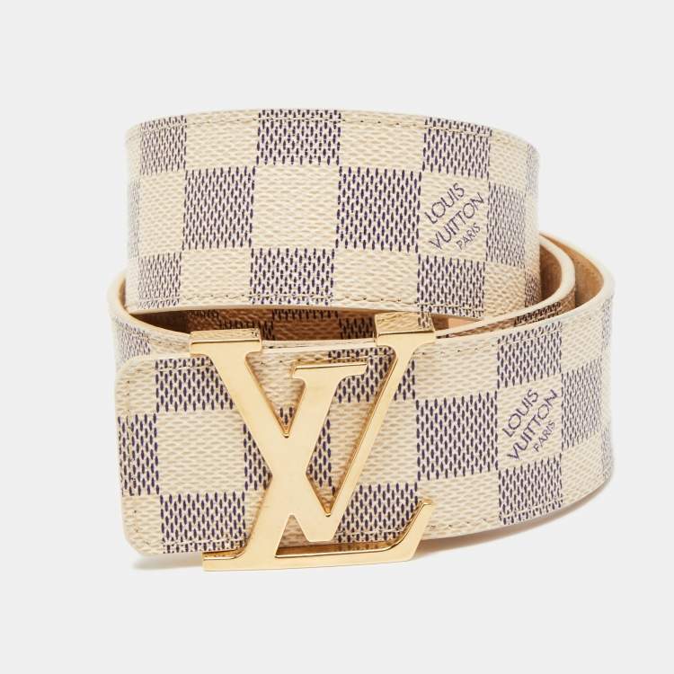 white checkered lv belt