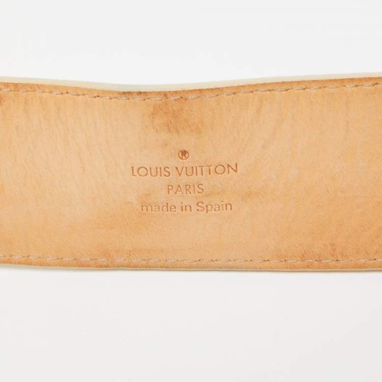 Pre Owned Louis Vuitton Damier Azur Canvas LV Initiales Belt 85CM
