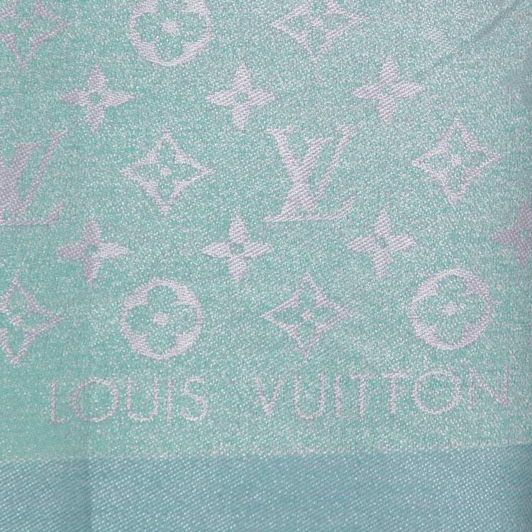 مملوكة مسبقًا Louis Vuitton Green Monogram Silk & Cotton Sunrise Shine Shawl