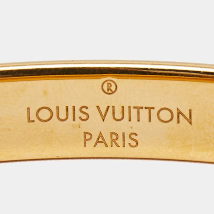 Pre Owned Louis Vuitton Nanogram Cuff Two Tone Bracelet