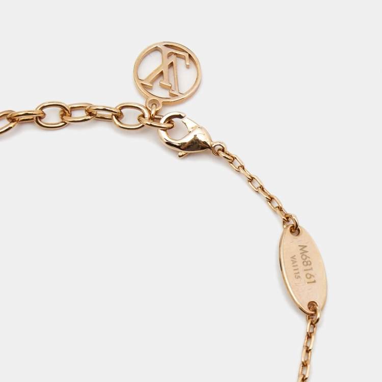 مملوكة مسبقًا Louis Heart Embellished Crystals Gold Tone Bracelet 