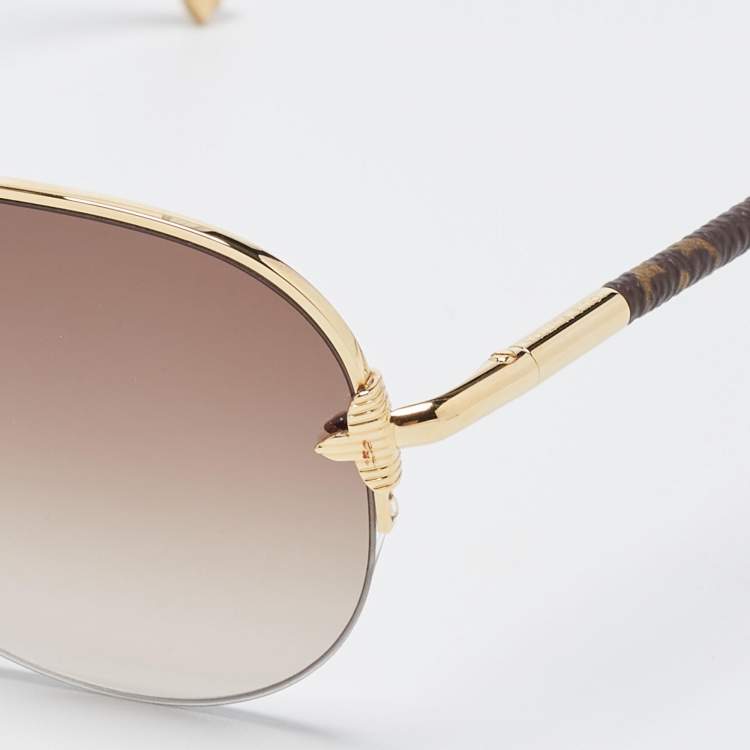 Louis Vuitton Gold/Brown Canvas Z0571U977 Gradient Aviator Sunglasses Louis  Vuitton