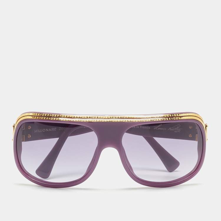 Louis Vuitton Purple Z0097W Gold Plated Millionaire Square Sunglasses Louis  Vuitton