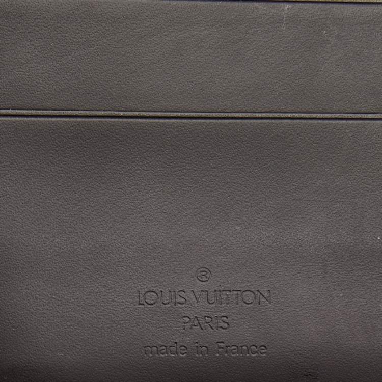 Pre Owned Louis Vuitton Dark Brown Monogram Matte Leather Bifold Wallet Organizer 