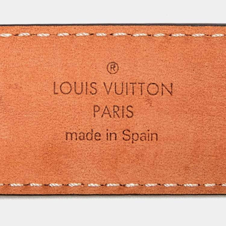 Pre Owned Louis Vuitton Monogram Canvas LV Frame Belt 85CM