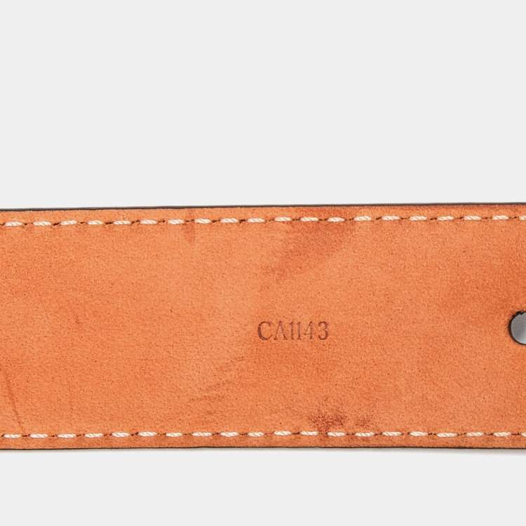 Pre Owned Louis Vuitton Monogram Canvas LV Frame Belt 85CM