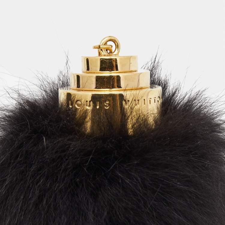 Pre Owned Louis Vuitton Black Mink Fur Lovely Key Holder