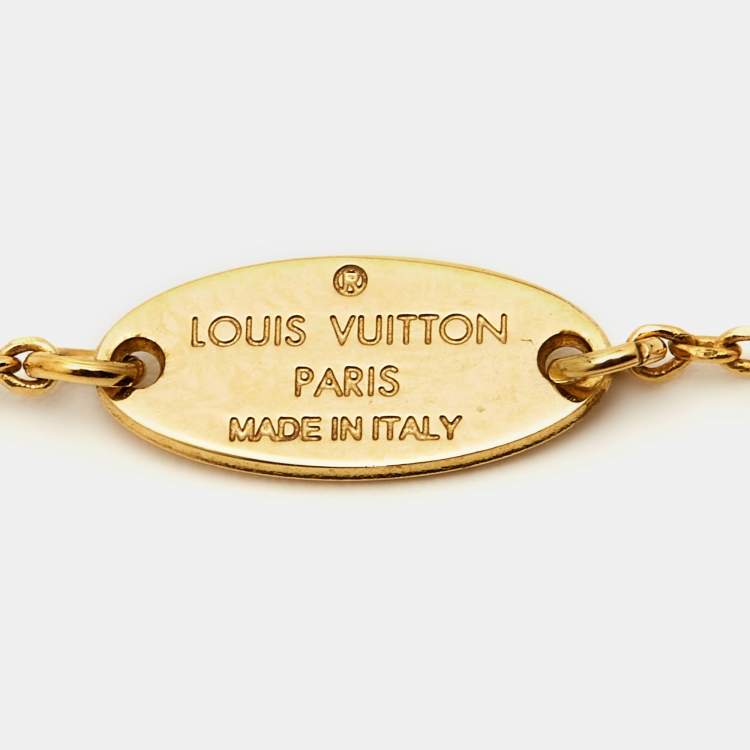 Pre Owned Louis Vuitton  LV & Me Crystals Letter H Gold Tone Neckalce