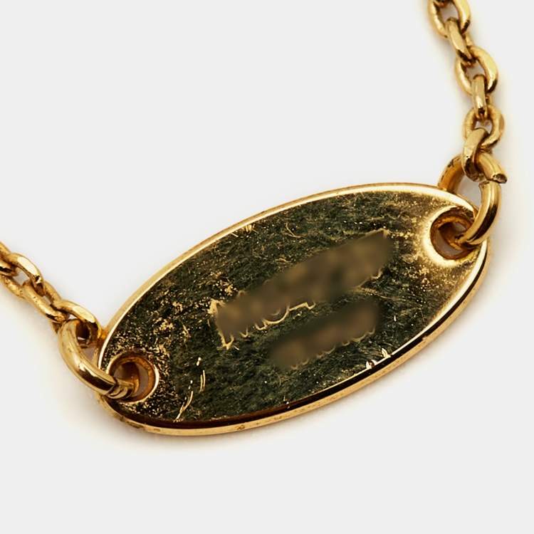 Pre Owned Louis Vuitton  LV & Me Crystals Letter H Gold Tone Neckalce