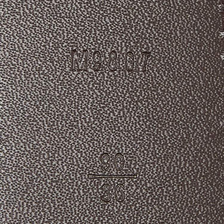 Pre Owned Louis Vuitton Damier Ebene Canvas LV Initiales Belt 90 CM