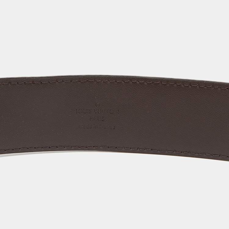 Pre Owned Louis Vuitton Damier Ebene Canvas LV Initiales Belt 90 CM