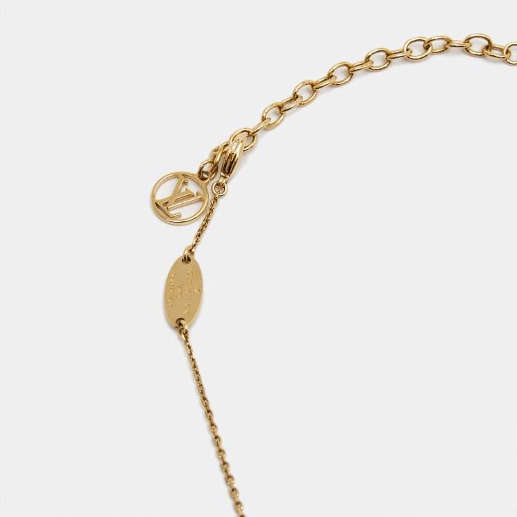 Pre Owned Louis Vuitton LV & Me Letter h Gold Tone Necklace