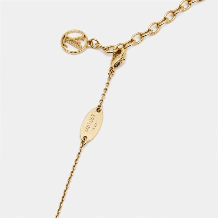 Pre Owned Louis Vuitton LV & Me Letter h Gold Tone Necklace