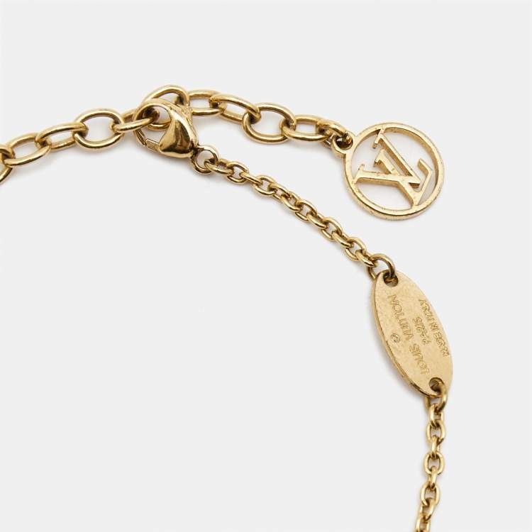 Pre Owned Louis Vuitton Essential V Gold Tone Bracelet
