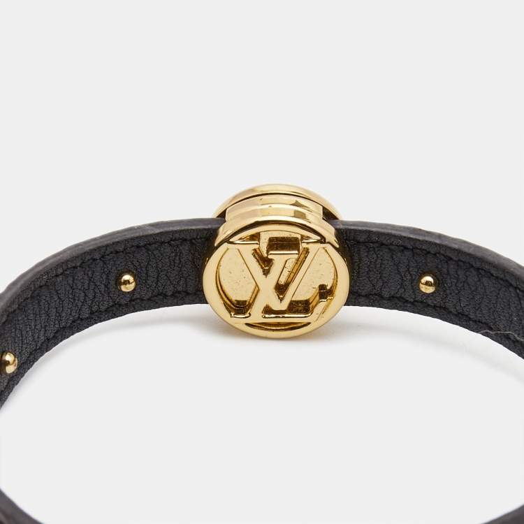 Pre Owned Louis Vuitton  LV Monogram Circle Gold Tone Reversible Bracelet