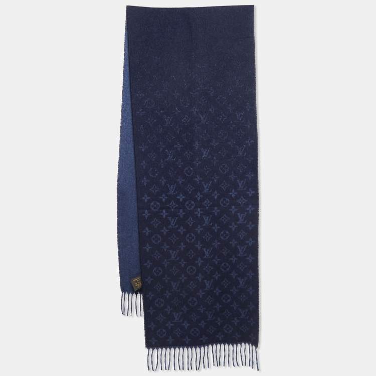 Louis Vuitton Navy Blue Wool and Cashmere Monogram Gradient Scarf Louis  Vuitton | The Luxury Closet