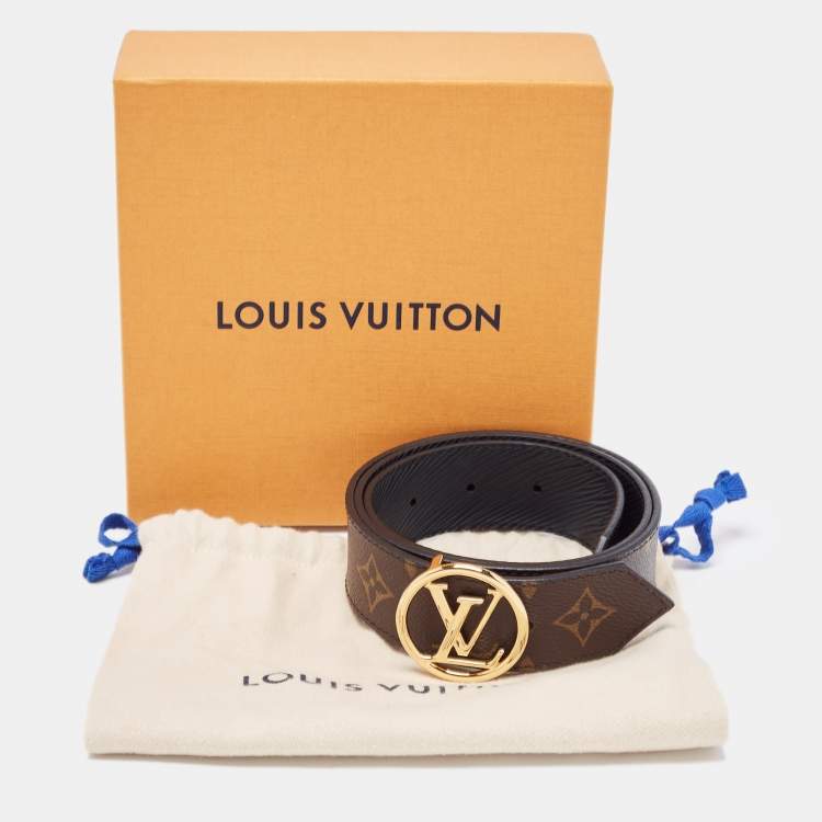 مملوكة مسبقًا Louis Vuitton Brown Monogram Canvas LV Circle Reversible Belt 75CM