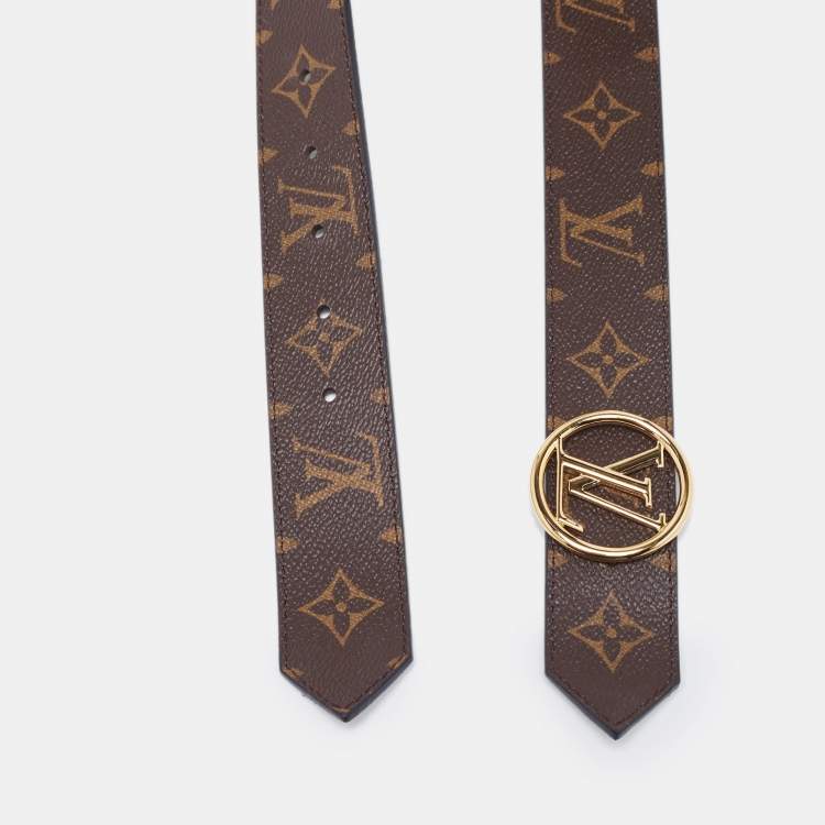 مملوكة مسبقًا Louis Vuitton Brown Monogram Canvas LV Circle Reversible Belt 75CM