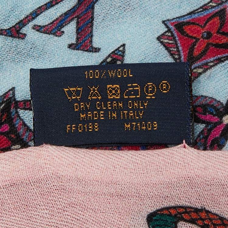 Pre Owned Louis Vuitton Multicolor Printed Wool Fringed Scarf