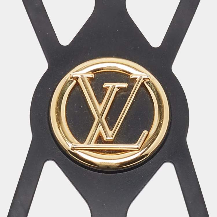 Pre Owned Louis Vuitton Louise Canvas Silicon Gold Tone Phone Holder