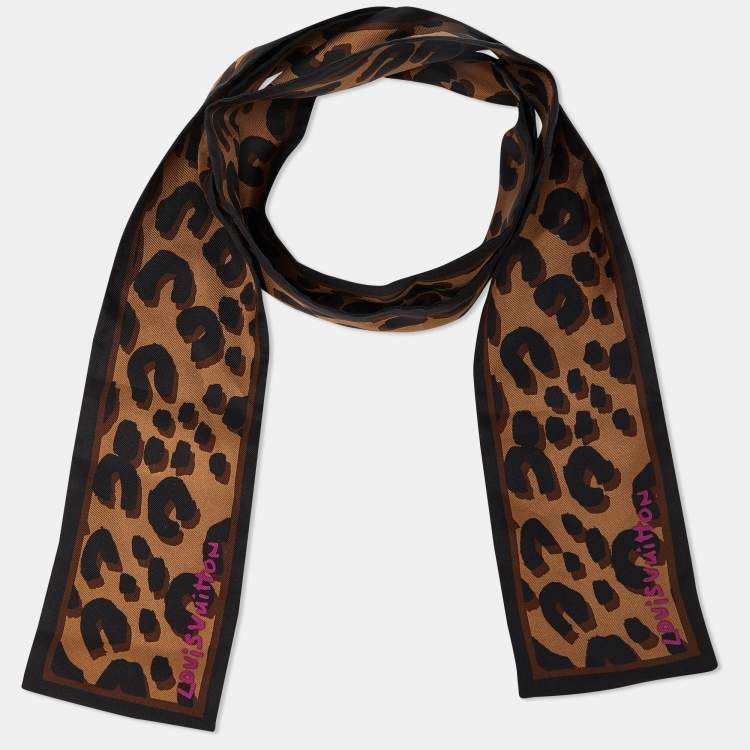 Louis Vuitton Brown Leopard Silk Bandeau Louis Vuitton