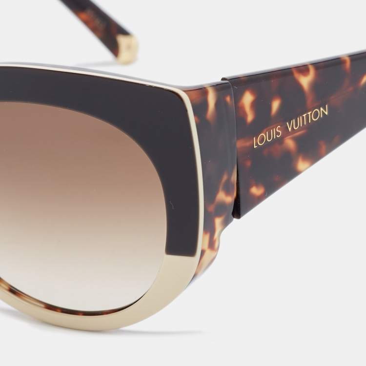 Pre Owned Louis Vuitton Brown/Cream Tortoise Z0588W Gradient Cat Eye Sunglasses