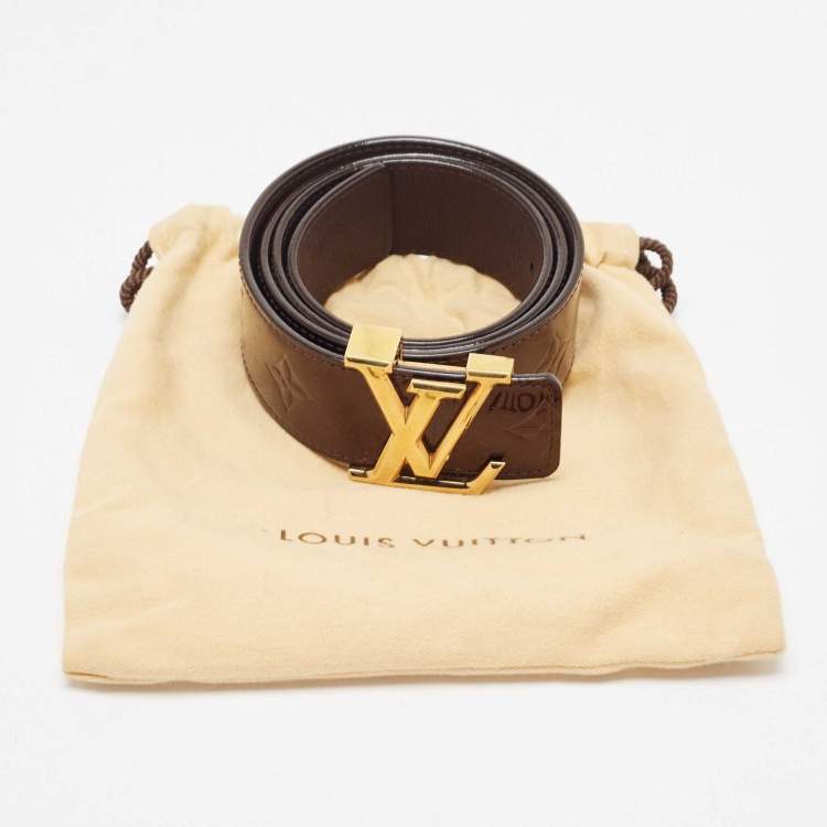Pre Owned Louis Vuitton Amarante Vernis Leather LV Initiales Waist Belt 90 CM