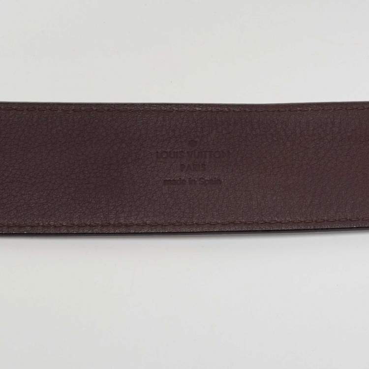 Pre Owned Louis Vuitton Amarante Vernis Leather LV Initiales Waist Belt 90 CM
