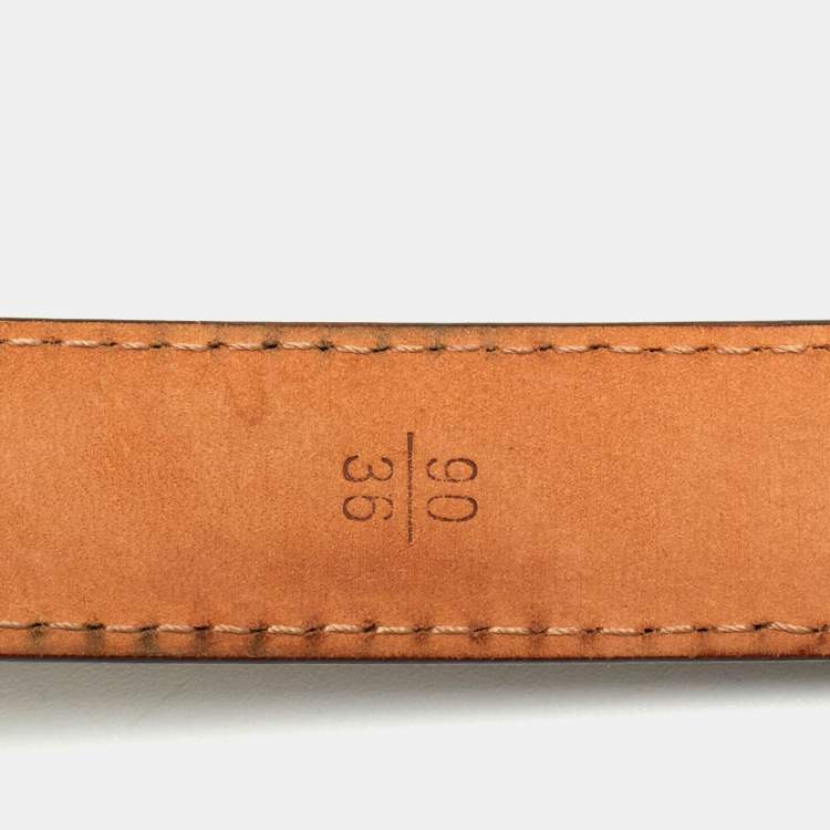 Pre Owned Louis Vuitton Brown Monogram Canvas Skinny Belt 90CM