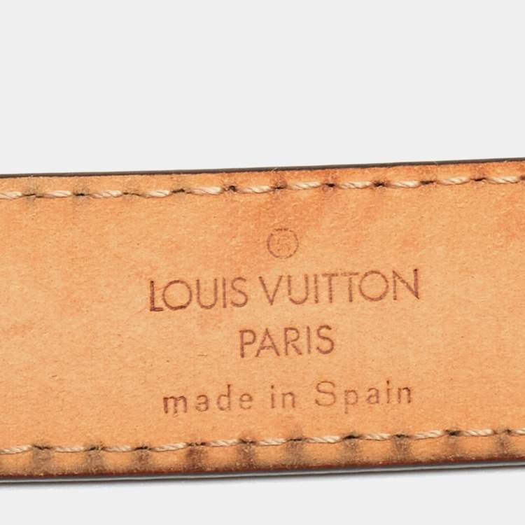 Pre Owned Louis Vuitton Brown Monogram Canvas Skinny Belt 90CM