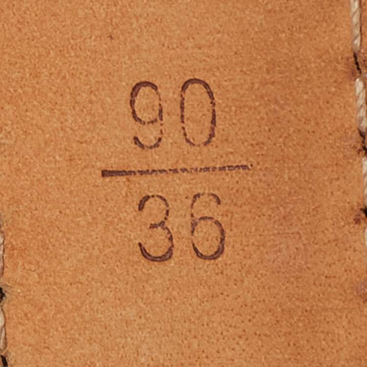 Pre Owned Louis Vuitton Brown Monogram Canvas Skinny Belt 90CM