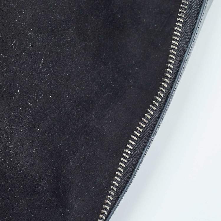 Pre Owned Louis Vuitton Black Leather and Monogram Eclipse Canvas Elizabeth Pencil Pouch 