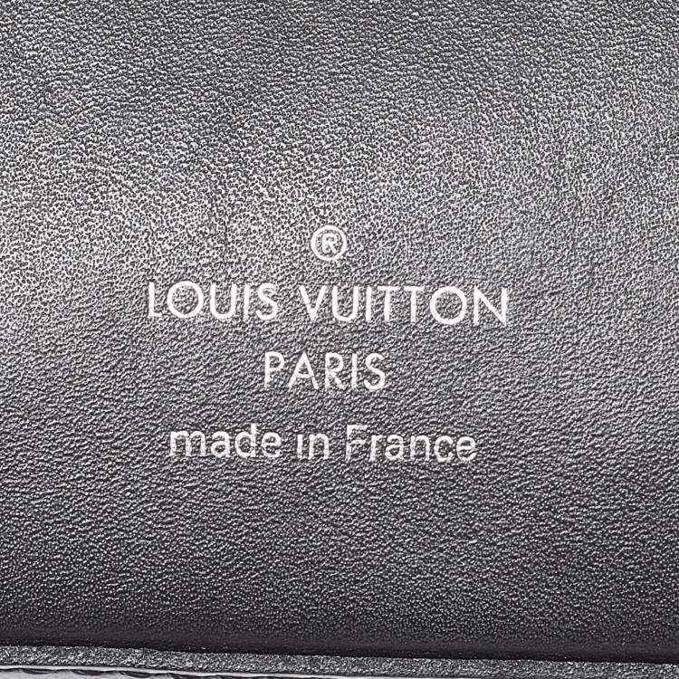 Pre Owned Louis Vuitton Black Leather and Monogram Eclipse Canvas Elizabeth Pencil Pouch 