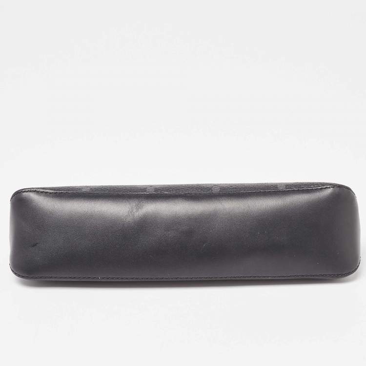 Pre Owned Louis Vuitton Black Leather and Monogram Eclipse Canvas Elizabeth Pencil Pouch 