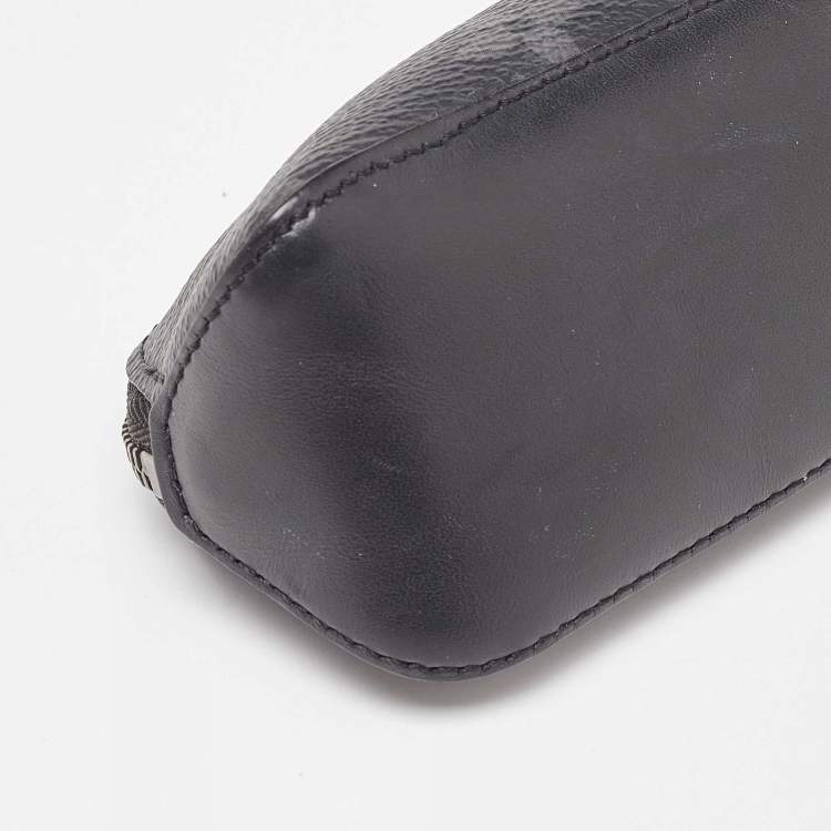 Pre Owned Louis Vuitton Black Leather and Monogram Eclipse Canvas Elizabeth Pencil Pouch 