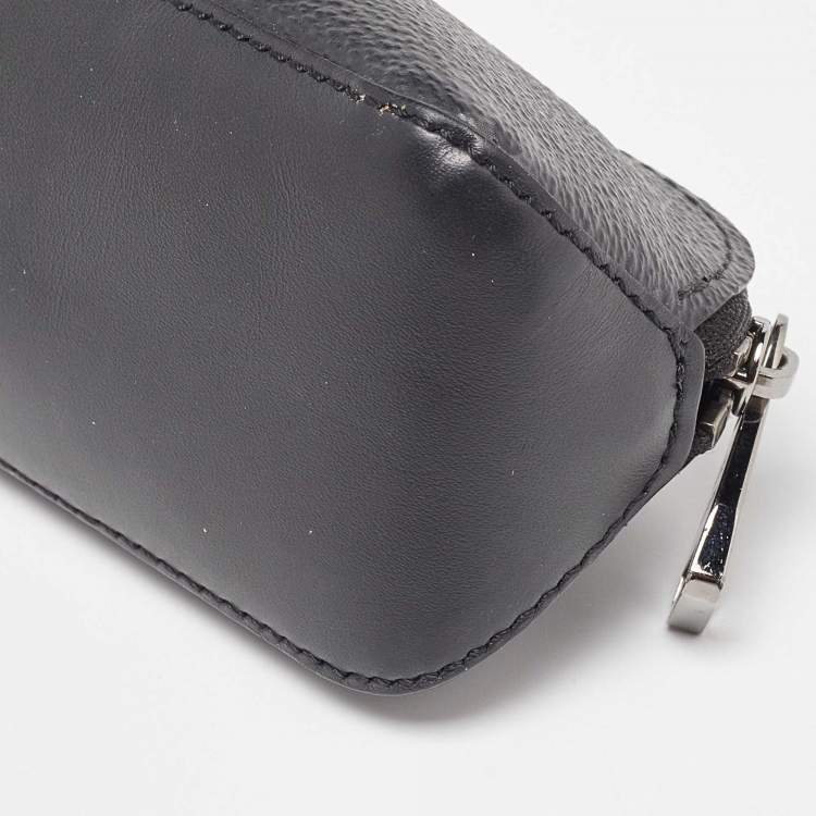 Pre Owned Louis Vuitton Black Leather and Monogram Eclipse Canvas Elizabeth Pencil Pouch 
