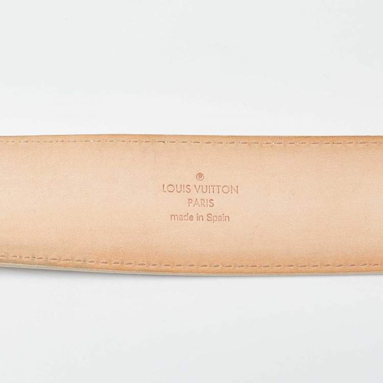 Pre Owned Louis Vuitton Damier Azur Canvas Buckle Belt 95CM