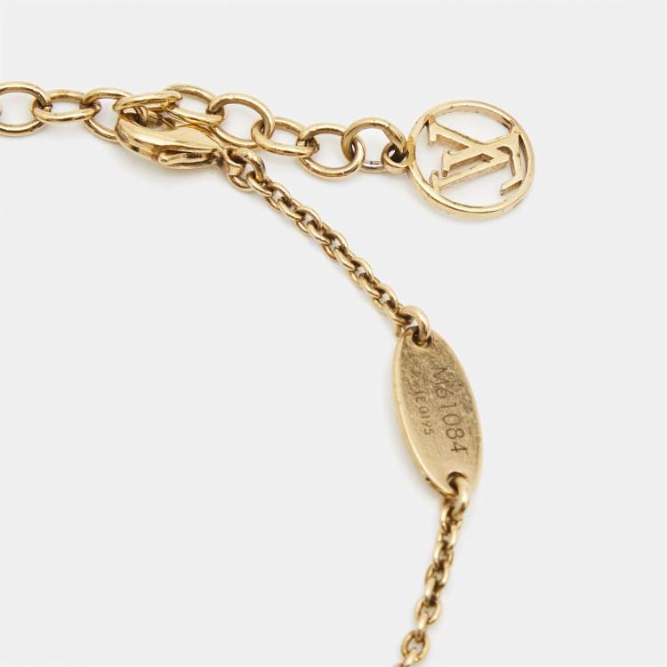 Pre Owned Louis Vuitton Essential V Gold Tone Bracelet