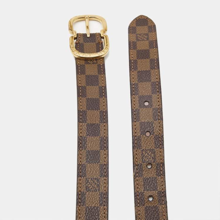 Pre Owned Louis Vuitton Damier Ebene Mini Belt 80CM