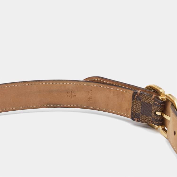 Pre Owned Louis Vuitton Damier Ebene Mini Belt 80CM