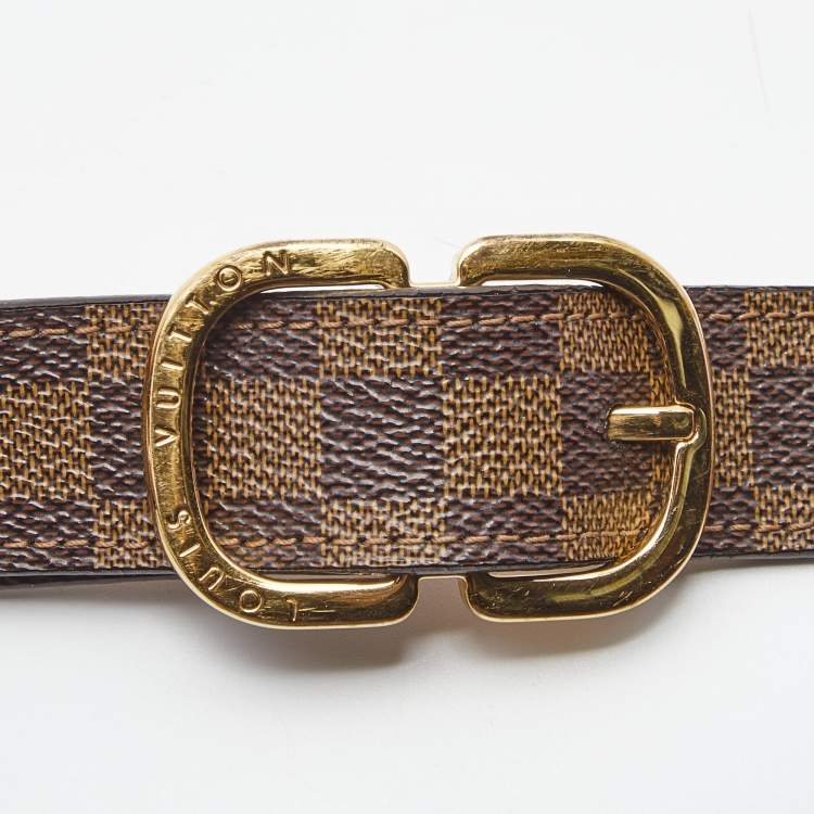Pre Owned Louis Vuitton Damier Ebene Mini Belt 80CM