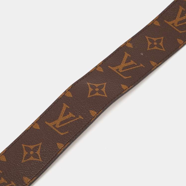 Pre Owned Louis Vuitton Gold/Brown Monogram Canvas and Python Shoulder Bag Strap