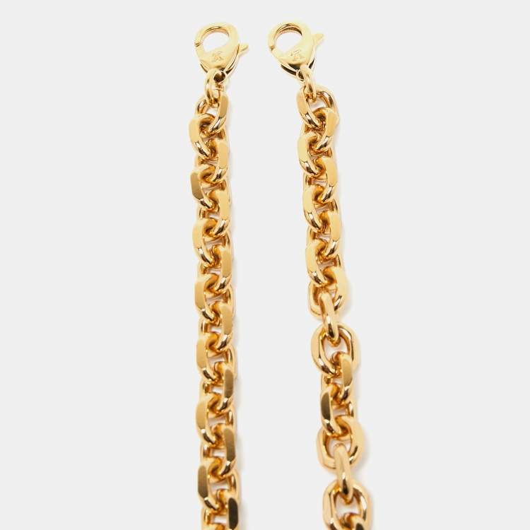 Pre Owned Louis Vuitton Gold Chain Link LV Logo Wrap Waist Belt 