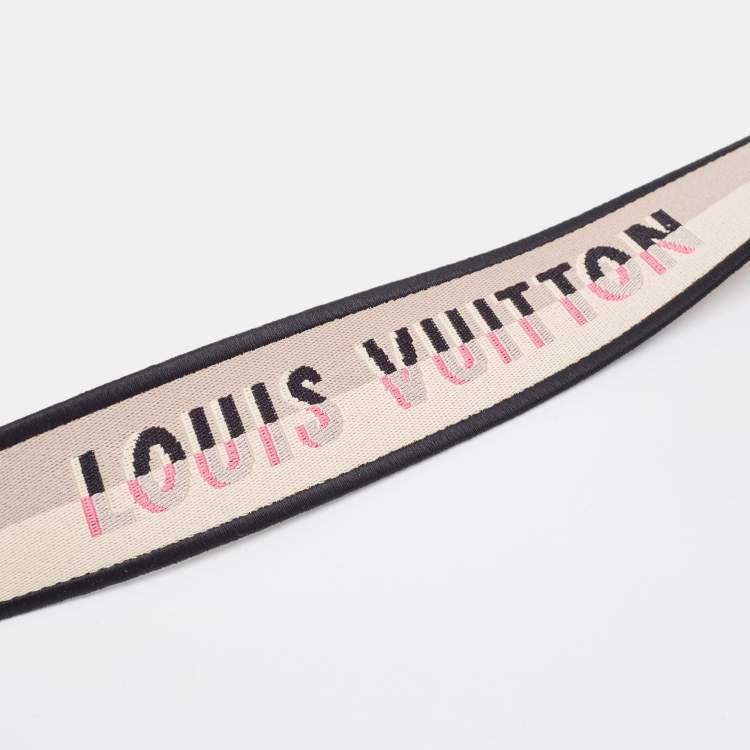 Pre Owned LOuis Vuitton Pink/Black Logo Jacquard Canvas Speedy Bandouliere Bag Strap 
